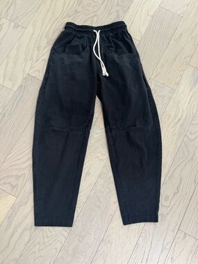 Free Prople Beach Black Barrel Drawstring Jogger Pants